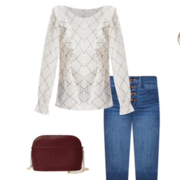 Loft Plaid Ruffle Blouse - Picture 3 of 3